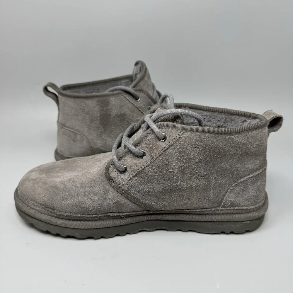 UGG NEUMEL Charcoal SUEDE SHEEPSKIN CASUAL ANKLE MEN'S BOOTS SIZE US 10